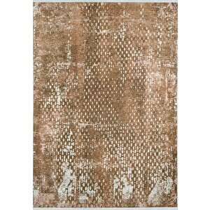 Modern Kahvrengi Dijital Baskı Yıkanabilir Hipoalerjenik Kaymaz Taban Halı Yolluk 80x200 cm