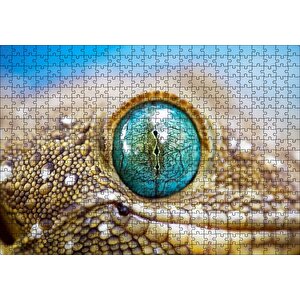 Geko Kertenkelesi Gözü Makro Çekim Puzzle Yapboz Mdf Ahşap 500 Parça