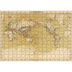 Dünya Haritası 1833 Yılı Puzzle Yapboz Mdf Ahşap 255 Parça