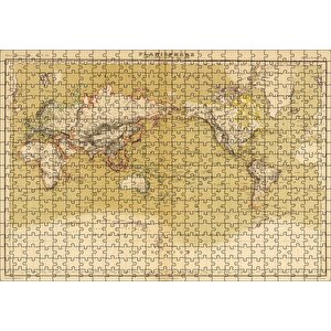 Dünya Haritası 1833 Yılı Puzzle Yapboz Mdf Ahşap 500 Parça