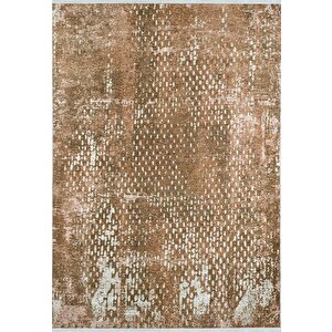 Modern Kahvrengi Dijital Baskı Yıkanabilir Hipoalerjenik Kaymaz Taban Halı Yolluk 80x400 cm