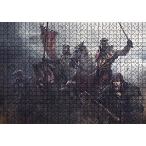 Hayat Feodaldir At Zırh Savaş Görseli Puzzle Yapboz Mdf Ahşap 1000 Parça