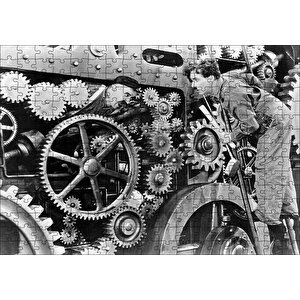 Modern Zamanlarda Charlie Chaplin2 Puzzle Yapboz Mdf Ahşap 255 Parça