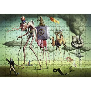 Sürreal İmgeler Absürd Çizimler Puzzle Yapboz Mdf Ahşap 255 Parça