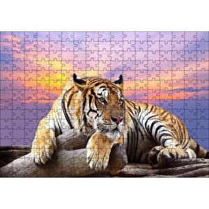 Kaplan Gün Batımı Görseli Puzzle Yapboz Mdf Ahşap 255 Parça