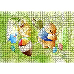 Ayı Bubu Ve Topaçlar Puzzle Yapboz Mdf Ahşap 1000 Parça