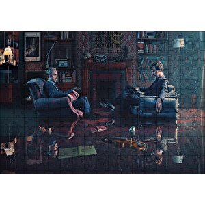 Sherlock Ve Dr.watson Baker Street Görseli Puzzle Yapboz Mdf Ahşap 255 Parça