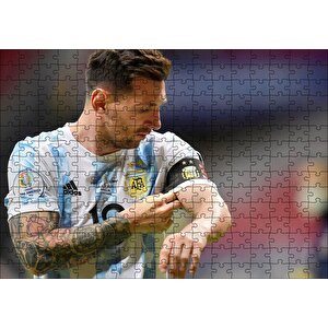 Kaptan Messi Arjantin Milli Şampiyonu Puzzle Yapboz Mdf Ahşap 255 Parça