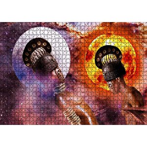 Afrikalı Tanrıça Ve Hizmetkarı Puzzle Yapboz Mdf Ahşap 1000 Parça