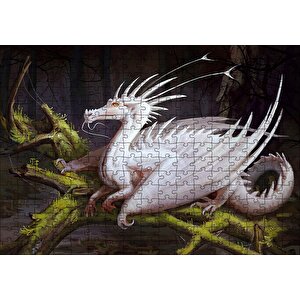 Beyaz Ejderha Puzzle Yapboz Mdf Ahşap 255 Parça
