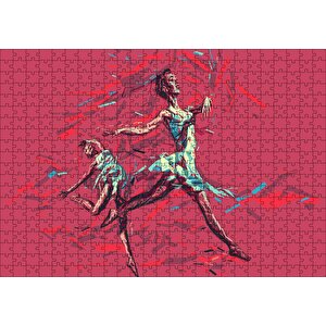 Hareketli Balerin Djital Sanat Resmi Puzzle Yapboz Mdf Ahşap 500 Parça