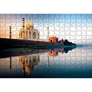 Tac Mahal Ve Durgun Sudaki Aksi Puzzle Yapboz Mdf Ahşap 255 Parça