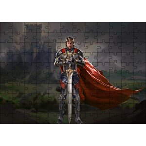 Kral Arthur Sanat Eseri Görseli Puzzle Yapboz Mdf Ahşap 120 Parça