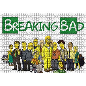 Breaking Bad Simpsons Stili Karikatürize Puzzle Yapboz Mdf Ahşap 1000 Parça
