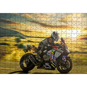 Honda Motosiklet Motosikletçi Görsel Puzzle Yapboz Mdf Ahşap 255 Parça