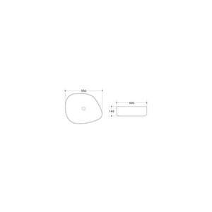 Tezgahüstü Lavabo Beyaz E-2107