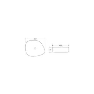 Tezgahüstü Lavabo Beyaz E-2107