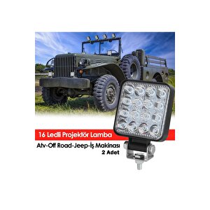 16 Ledli Projektör Lamba Atv Off Road Jeep-iş Makinası 2 Adet