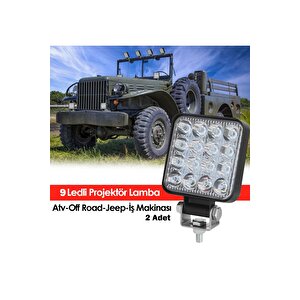 9 Ledli Projektör Lamba Atv Off Road Jeep İş Makinası 2 Adet