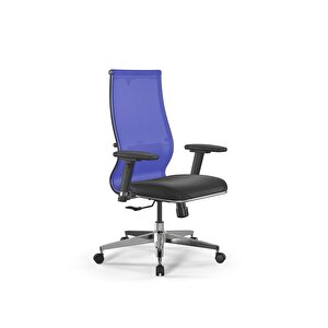 Deri Ve Fileli Ofis Koltuğu / Çalışma Sandalyesi Synchrosit 10 B2-163d-3d / 1226125 Mavi Siyah