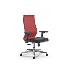 Deri Ve Fileli Ofis Koltuğu / Çalışma Sandalyesi Synchrosit 10 B2-163d-3d / 1226125 Kırmızı Siyah