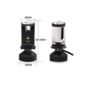 Mega Oto Market Mercekli Led Xenon H4 Şimşek Etkili Ultra Güçlü Işık Teknolojisi Xenon Far Lambası Beyaz Renk H4 Soket Ile Uyumlu