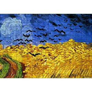 Vincent Van Gogh Buğday Tarlası Ve Kargalar Puzzle Yapboz Mdf Ahşap 255 Parça