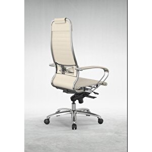Samurai Deri Çelik Müdür/yönetici Koltuğu - Ofis Sandalyesi L1-3k Kırık Beyaz