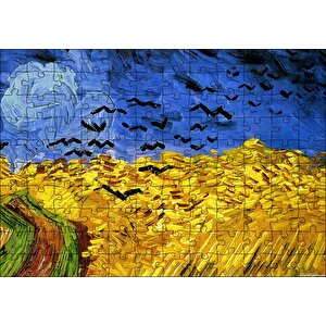 Vincent Van Gogh Buğday Tarlası Ve Kargalar Puzzle Yapboz Mdf Ahşap 120 Parça