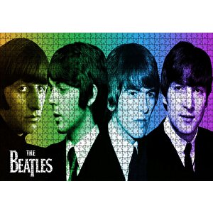 The Beatles Renk Geçişli Portre Puzzle Yapboz Mdf Ahşap 1000 Parça