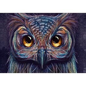 Baykuş Dijital Renkli Çizim Puzzle Yapboz Mdf Ahşap 500 Parça