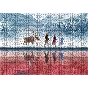 Buzlar Kraliçesi Ve Arkadaşları Animasyon Puzzle Yapboz Mdf Ahşap 1000 Parça