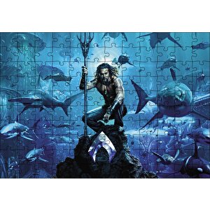 Aquaman Su Altında Köpek Balıklar Puzzle Yapboz Mdf Ahşap 120 Parça
