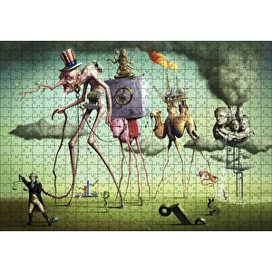 Sürreal İmgeler Absürd Çizimler Puzzle Yapboz Mdf Ahşap 500 Parça