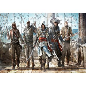 Güvertede Silahlı Korsanlar Puzzle Yapboz Mdf Ahşap 120 Parça