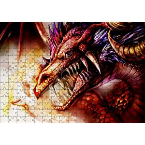 Ejderha Ve Sarı Saçlı Kız Puzzle Yapboz Mdf Ahşap 255 Parça