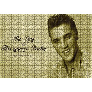 Kral Elvis Aaron Presley Sepya Portre Puzzle Yapboz Mdf Ahşap 1000 Parça