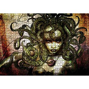 Medusa Yılan Saçlı Kadın Puzzle Yapboz Mdf Ahşap 1000 Parça