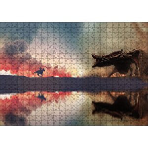 Game Of Thrones Ejderhayla Savaş Puzzle Yapboz Mdf Ahşap 500 Parça