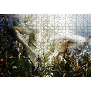 Platin Saçlı Mistik Kadın Puzzle Yapboz Mdf Ahşap 500 Parça
