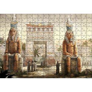 Antik Mısır Zafer Takı Ve Sfenksler Puzzle Yapboz Mdf Ahşap 255 Parça