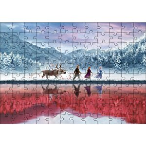 Frozen 2 Elsa, Anna,olaf, Kristoff Puzzle Yapboz Mdf Ahşap 120 Parça