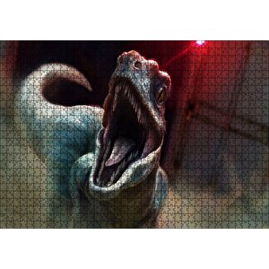 Jurassic World Velociraptor Blue Puzzle Yapboz Mdf Ahşap 1000 Parça