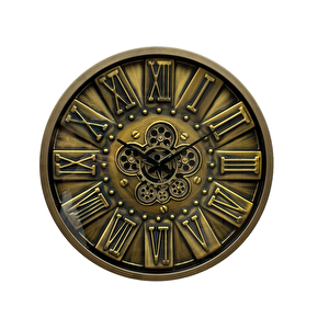 Çarklı Saat Çap60 Anti̇k Altın Eski̇tme-Altın Eski̇tme