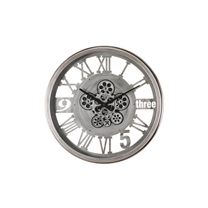 Çarklı Saat Çap55 1 Gümüş Eski̇tme -Gümüş Eski̇tme