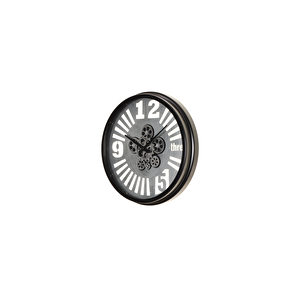 Çarklı Saat Çap55 4 Si̇yah-Gümüş Eski̇tme