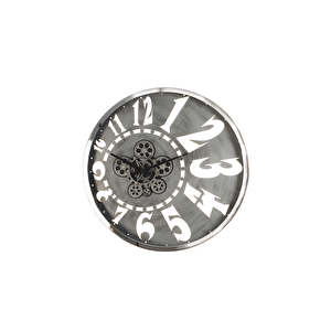Çarklı Saat Çap60 8 Krom -Gümüş Eski̇tme