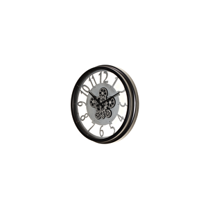 Çarklı Saat Çap55 3 Si̇yah-Gümüş Eski̇tme