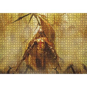 Zırhlı Haçlı Şövalyesi Ve Savaş Sancakları Puzzle Yapboz Mdf Ahşap 1000 Parça