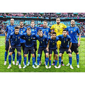 İtalya Uefa Euro 2021 Şampiyonluk Pozu Puzzle Yapboz Mdf Ahşap 255 Parça